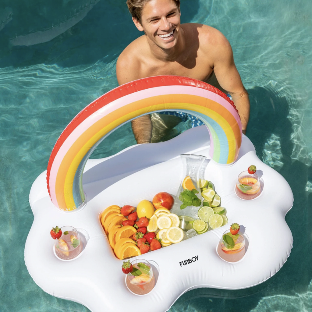 Fun Boy Inc. Rainbow Cloud Floating Drink Station