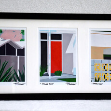 ChrisBurbach Doors Palm Springs Triptych - Black Wood Frame
