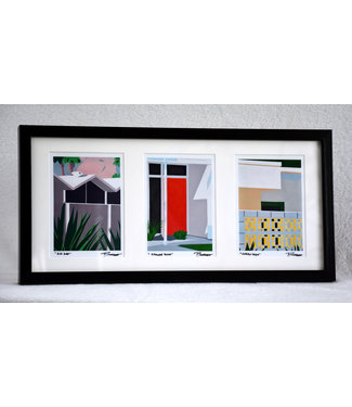 ChrisBurbach Doors Palm Springs Triptych - Black wood frame