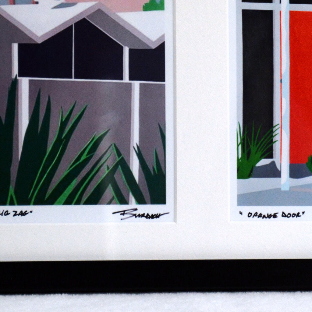ChrisBurbach Doors Palm Springs Triptych - Black Wood Frame