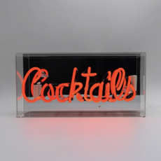 Locomocean Red Cocktails Acrylic Box Neon Light