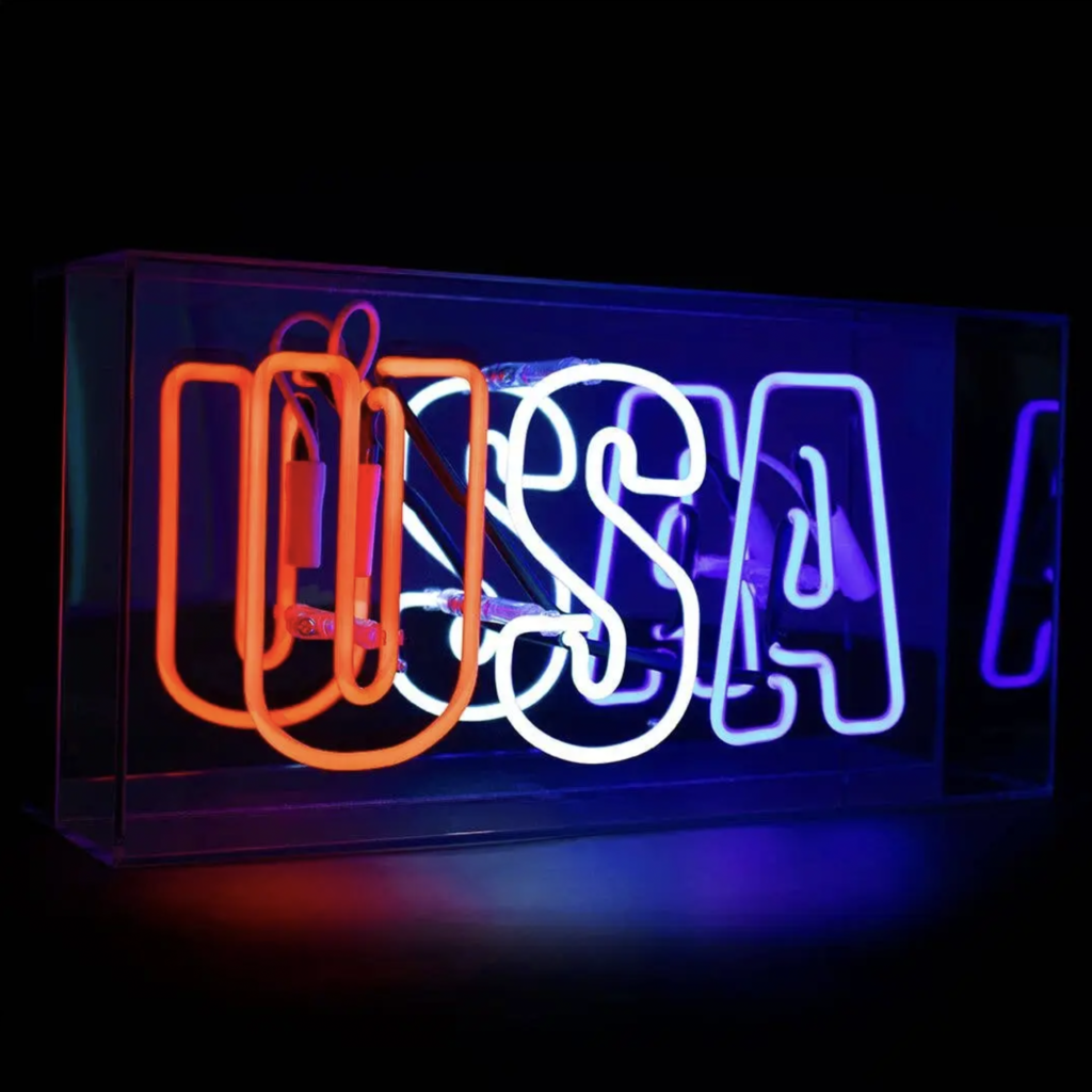 Locomocean USA Acrylic Box Neon Light