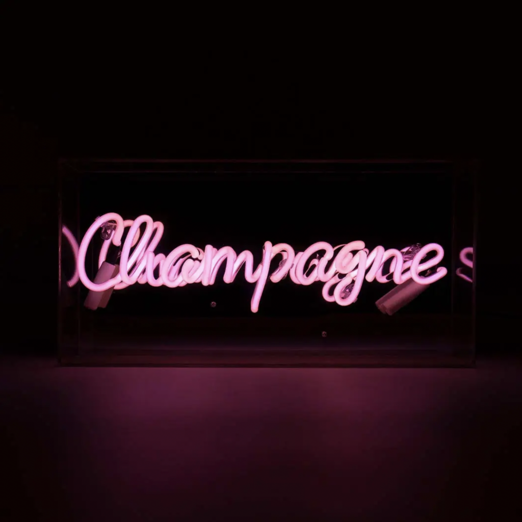 Locomocean Champagne Acrylic Box Neon Light