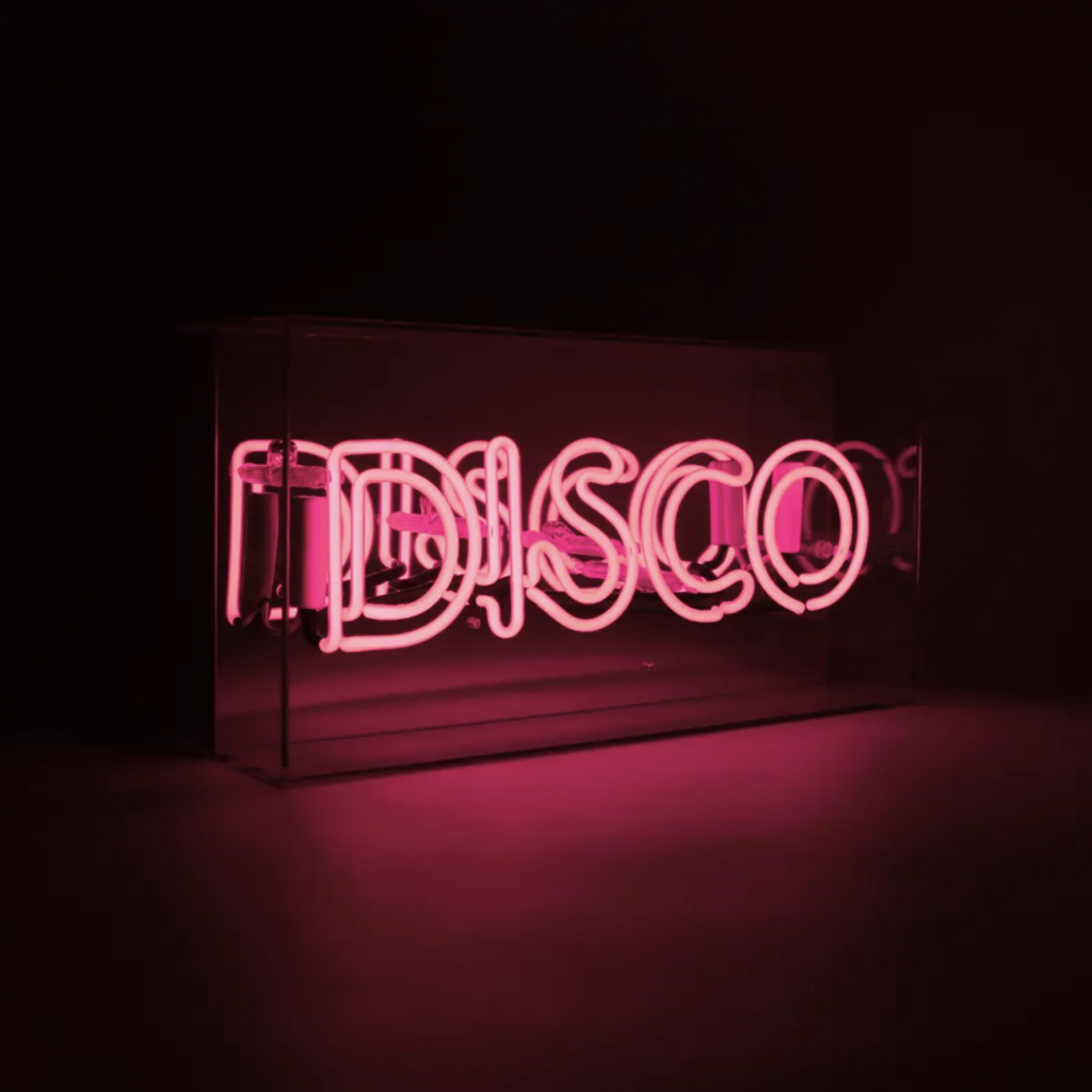 Locomocean Pink Disco Acrylic Box Neon Light