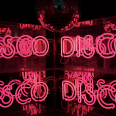 Locomocean Pink Disco Acrylic Box Neon Light