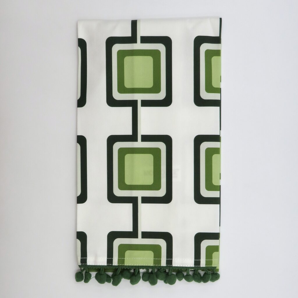 Mod Lounge Paper Co. Mid Mod Retro Square Green Tea Towel