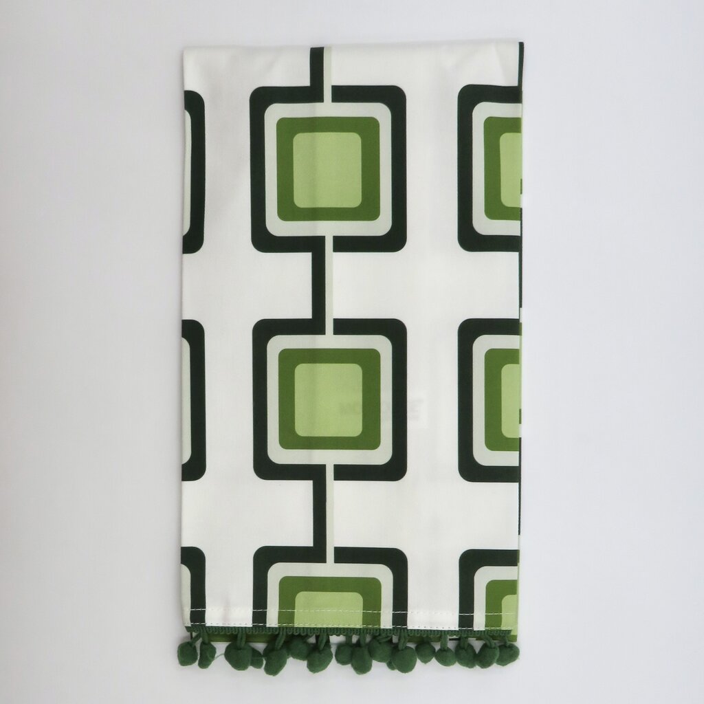 Mod Lounge Paper Co. Retro Square Green Mid Century Modern Bar Kitchen Tea Towel