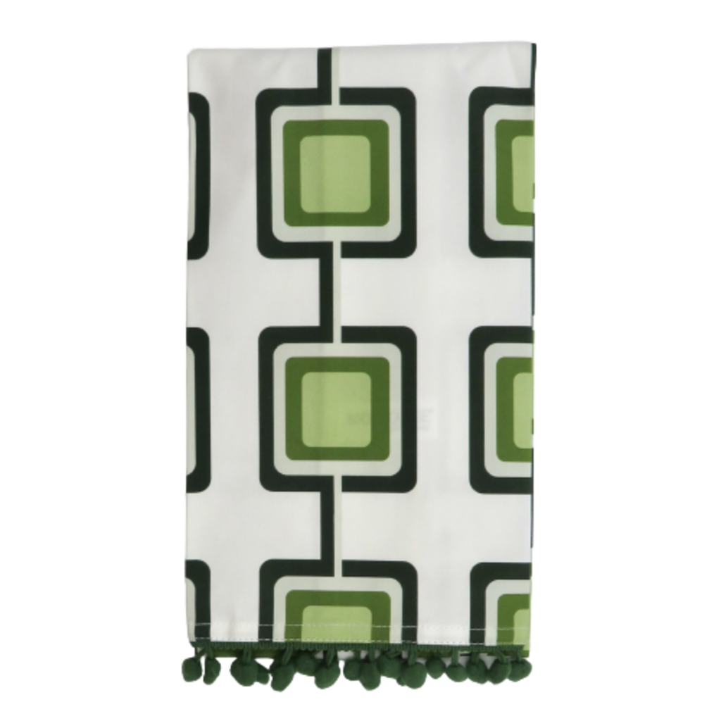 Mod Lounge Paper Co. Retro Square Green Mid Century Modern Bar Kitchen Tea Towel