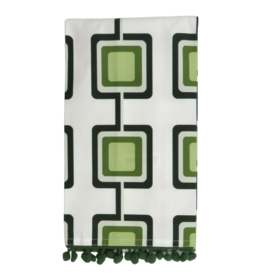 Mod Lounge Paper Co. Retro Square Green Mid Century Modern Bar Kitchen Tea Towel