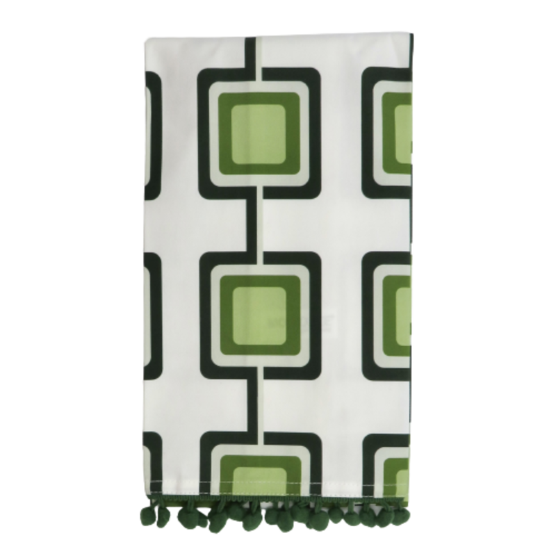 Mod Lounge Paper Co. Retro Square Green Mid Century Modern Bar Kitchen Tea Towel