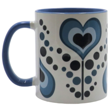 Mod Lounge Paper Co. Blue Heart Flower Mug