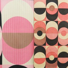 Mod Lounge Paper Co. Pink Circle in Oval Mid Century Modern Tea Towel with Trim