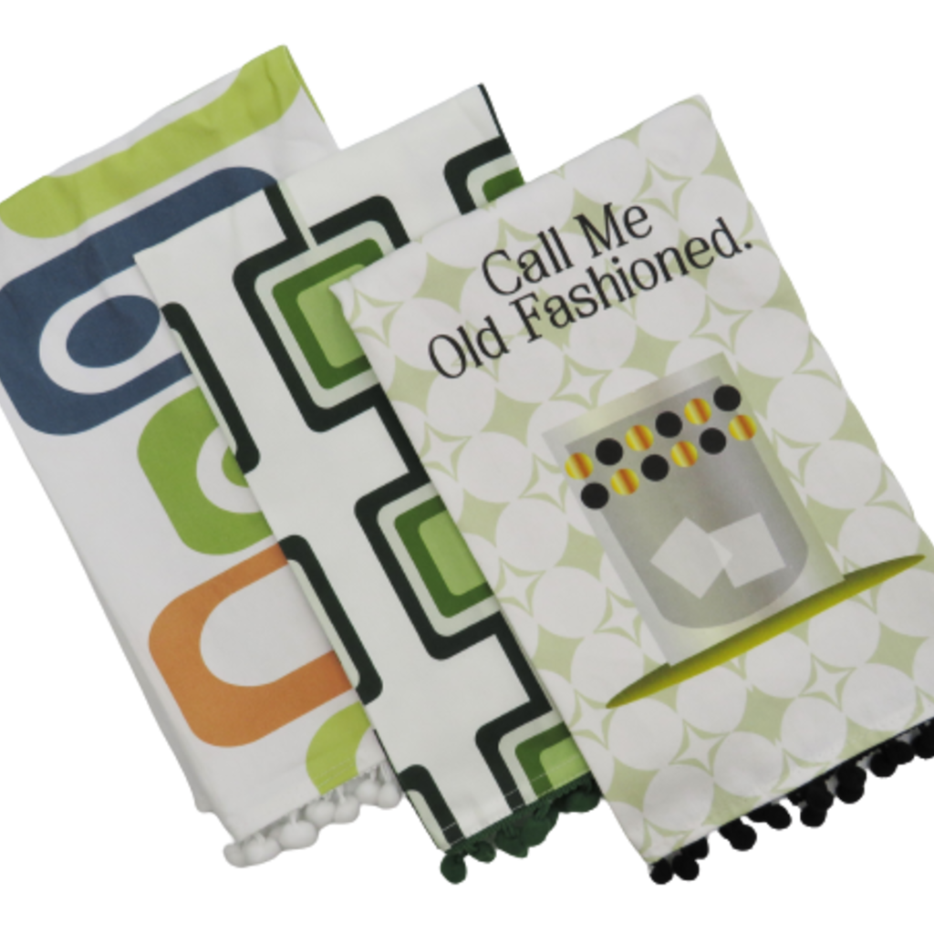 Mod Lounge Paper Co. Retro Square Green Mid Century Modern Bar Kitchen Tea Towel
