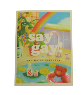 Offensive & Delightful Say Gay And Happy Birthday Card