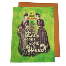 Offensive & Delightful DR03 Let's Smoke Some Weed Birthday Card