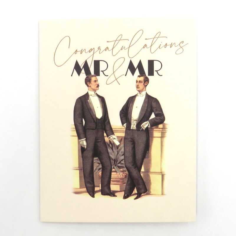 Offensive & Delightful GY21 Vintage Grooms Mr & Mr Wedding Card