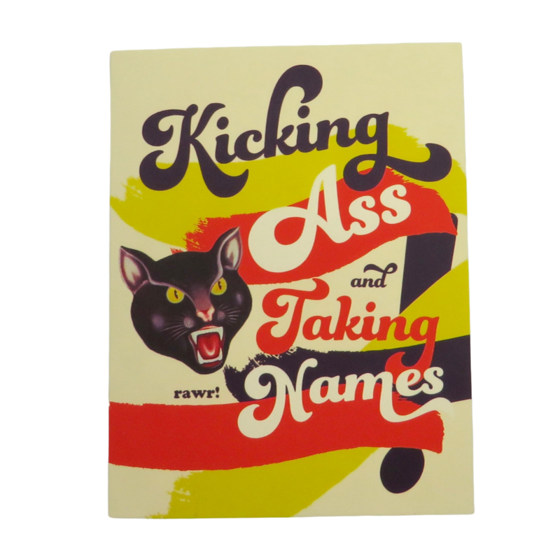 Offensive & Delightful Kicking Ass And Taking Names Card