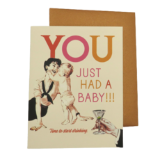 Offensive & Delightful New Baby Time To Start Drinking Martini Card