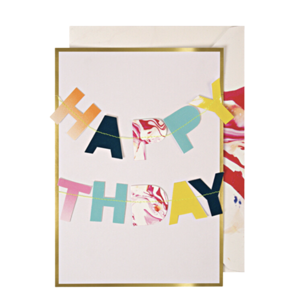 MeriMeri Tye Dye Happy Birthday Garland Card