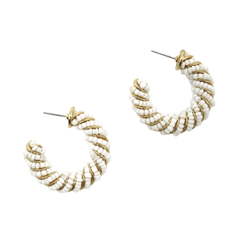 Peepa's Accessories Beaded Hoop Earrings