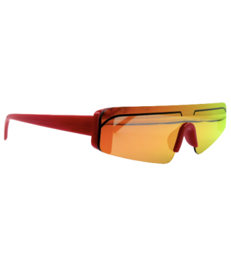 Peepa's Red Frame Orange Mirrored Sunglasses