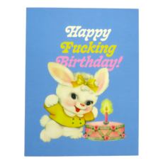 Offensive & Delightful NW16 Bunny Happy Fucking Brithday Card