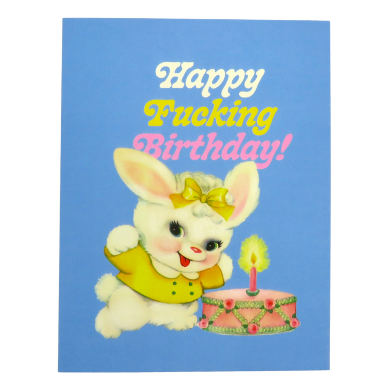 Offensive & Delightful Bunny Happy Fucking Brithday Card