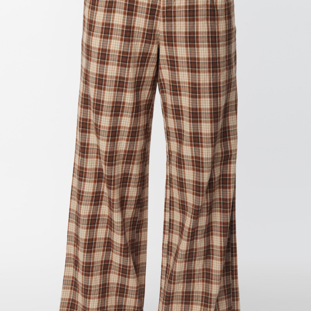 Unique Vintage Brown & Orange Ginger Plaid Pants