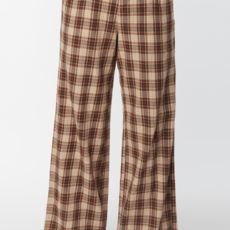 Unique Vintage Brown & Orange Ginger Plaid Pants