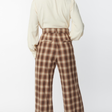 Unique Vintage Brown & Orange Ginger Plaid Pants