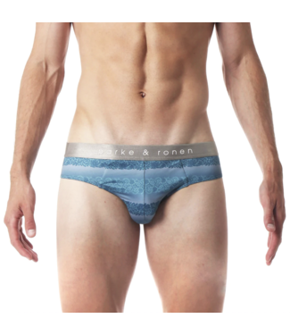 Parke & Ronen Teal Venetian Lace Printed Low Rise Brief