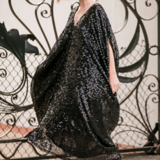 Jennafer Grace Black Sequin Caftan