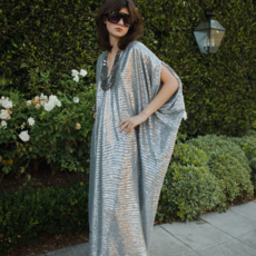 Jennafer Grace Platinum Sequin Caftan
