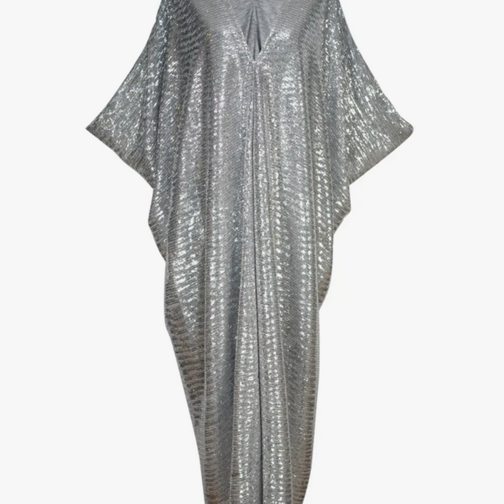 Jennafer Grace Platinum Sequin Caftan