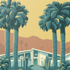 Marz Jr Art Palm Springs House w/ Palm Trees