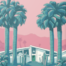 Marz Jr Art Palm Springs House w/ Palm Trees