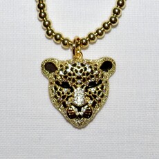 California Caftans  Jeweled Leopard Stretch Bracelet