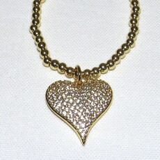 California Caftans Gold Heart Stretch Bracelet