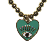 California Caftans Enamel Heart Eye w/ Lashes Stretch Bracelet