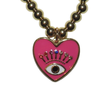 California Caftans Enamel Heart Eye w/ Lashes Stretch Bracelet