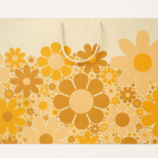 Sunshine Studios Retro Yellow Flower Gift Bag, Large