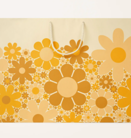 Sunshine Studios Retro Yellow Flower Gift Bag, Large