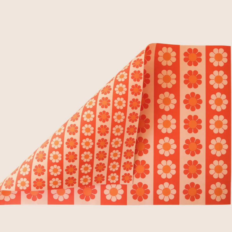 Sunshine Studios Orange Daisy Gift Wrap