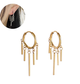 Peepa's Accessories Gold Bar Dangle Earrings