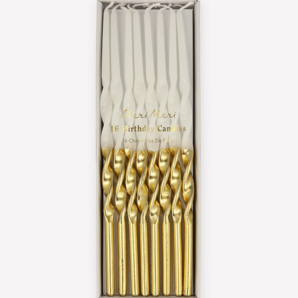 MeriMeri Gold Dipped Twisted Candles