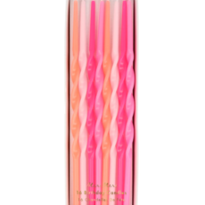 MeriMeri Pink Twisted Long Candles