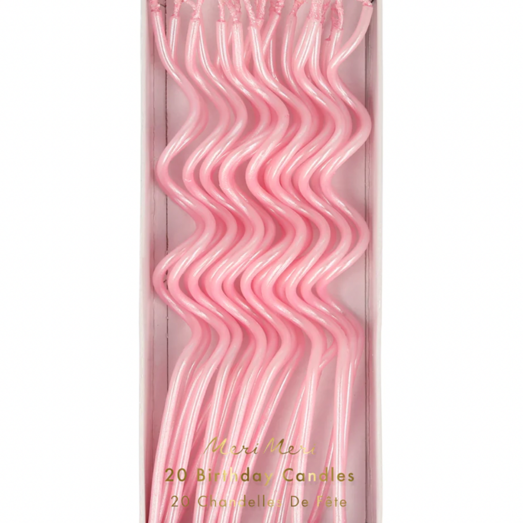 MeriMeri Pink Swirly Candles