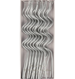 MeriMeri Silver Swirly Candles
