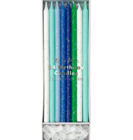 MeriMeri Blue Glitter Candles