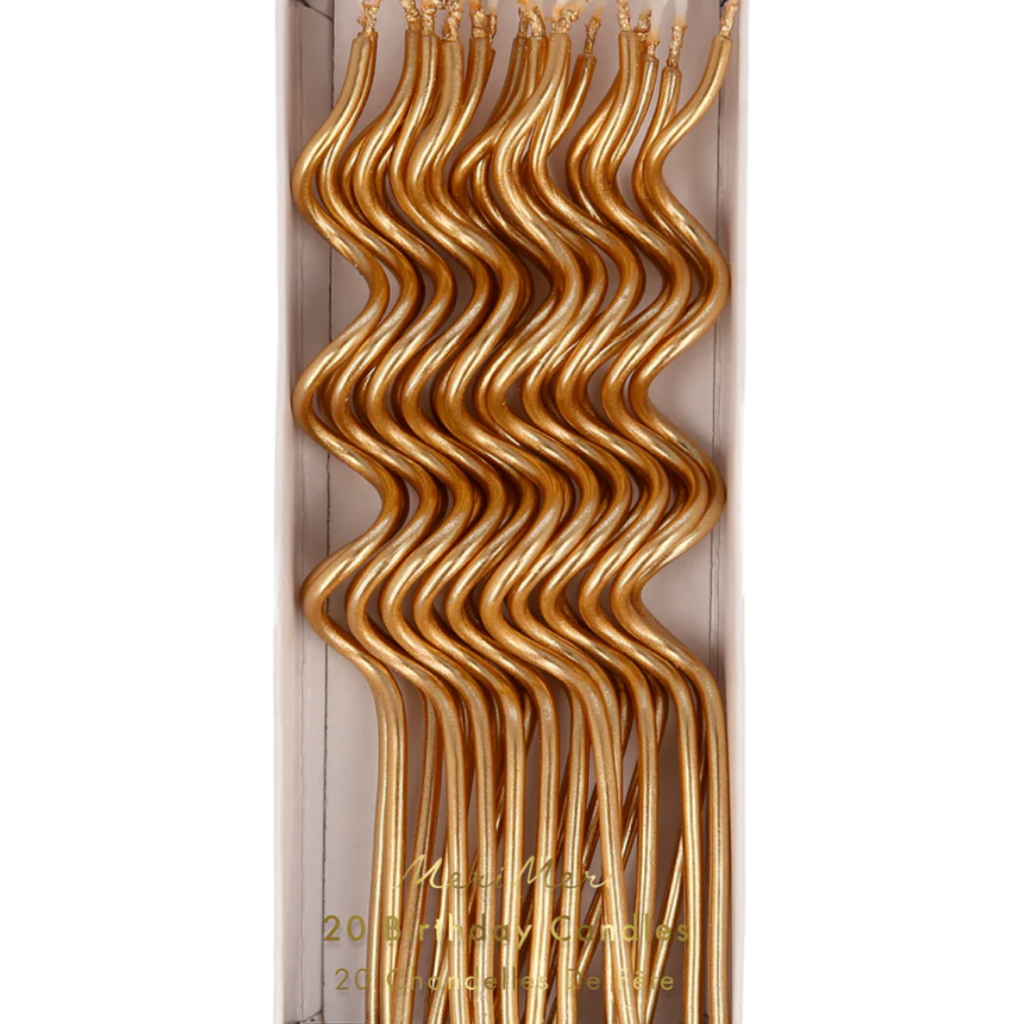 MeriMeri Gold Swirly Candles